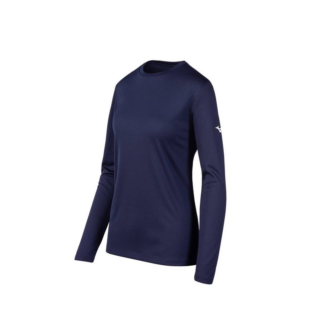 Womens Mizuno Long Sleeve T-Shirts Navy Philippines (TIYQXB416)